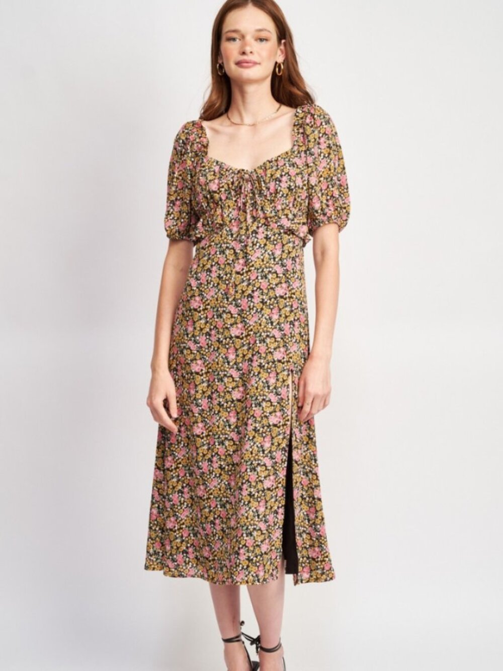 Floral Midi Dress by Emory Park Size Small NWT
